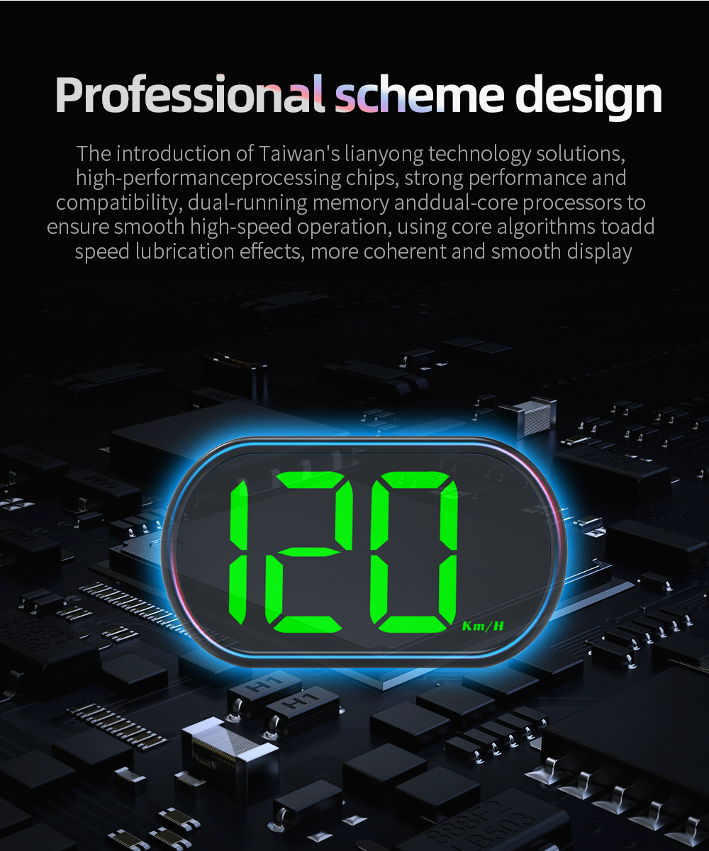 Car HUD Head-Up Display Automotive Beidou GPS Multifunctional Speedometer Speed Head-Up Display Universal