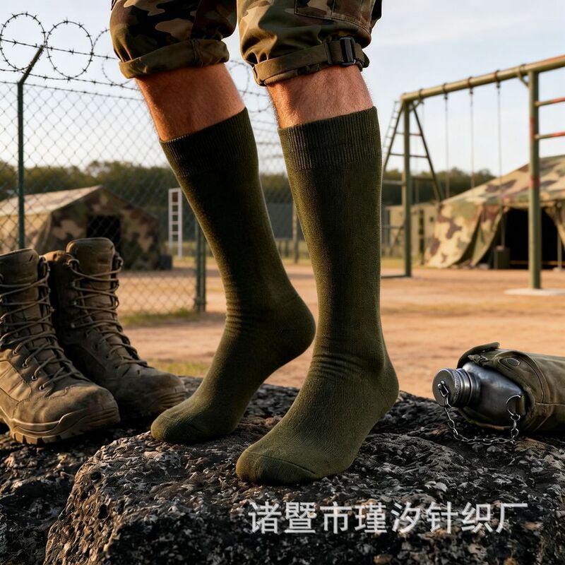 Tactical Socks, Steel-Toe Boot Socks, Olive Green Anti-Odor, Wear-Resistant, Sweat-Absorbent Hunting Outdoor Sports Cotton Socks, Custom-Made Tactical Socks, Steel-Toe Boot Socks, Olive Green Anti-Odor, Wear-Resistant, Sweat-Absorbent Hunting Outdoor Sports Cotton Socks, Custom-Made