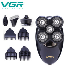 VGR302 4-in-1 Cross-border E-commerce Five-Head Full-body Washable Electric Shaver Men's Razor Charging Foreign Trade