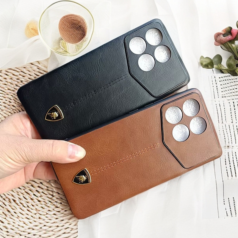 Suitable for Redmi K70Pro Championship Version Mobile Phone Case K60Ultra Classy Crazy Horse Leather Car Line K80 All-Inclusive K50