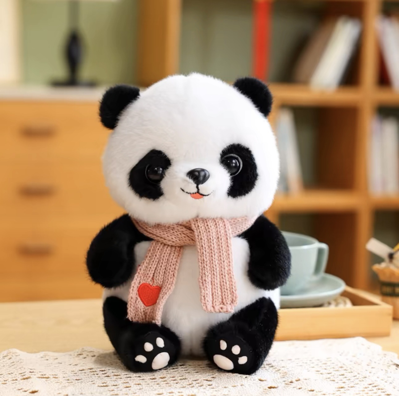 Disfraz encantador panda muñeca juguetes de peluche base panda recuerdos simulación tesoro nacional panda gigante puede agregar logotipo