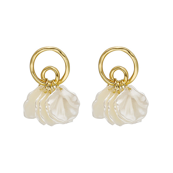 Brand white transparent earrings with tassels from pearl