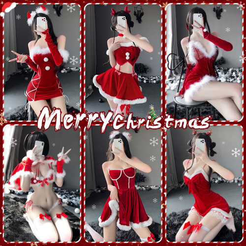 Manyan Sexy Lingerie Elk Christmas Uniform Set Pajamas Clothing Collection One Piece Dropshipping 8596