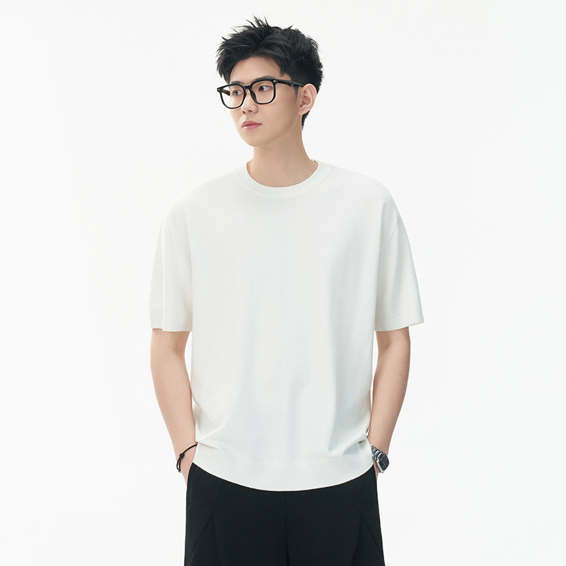 ZY8103C-MM通勤百搭夏季时尚简约T恤美式纯色圆领针织短袖,男装针织衫/毛衣,星座614