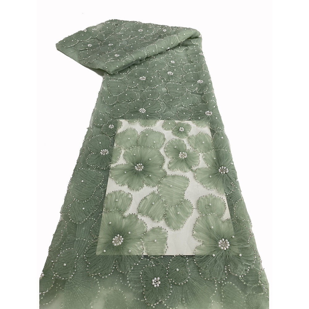 Fábrica directa de perlas bordadas de placas de paleta de perlas bordadas tela de moda vestido de cinturón tela