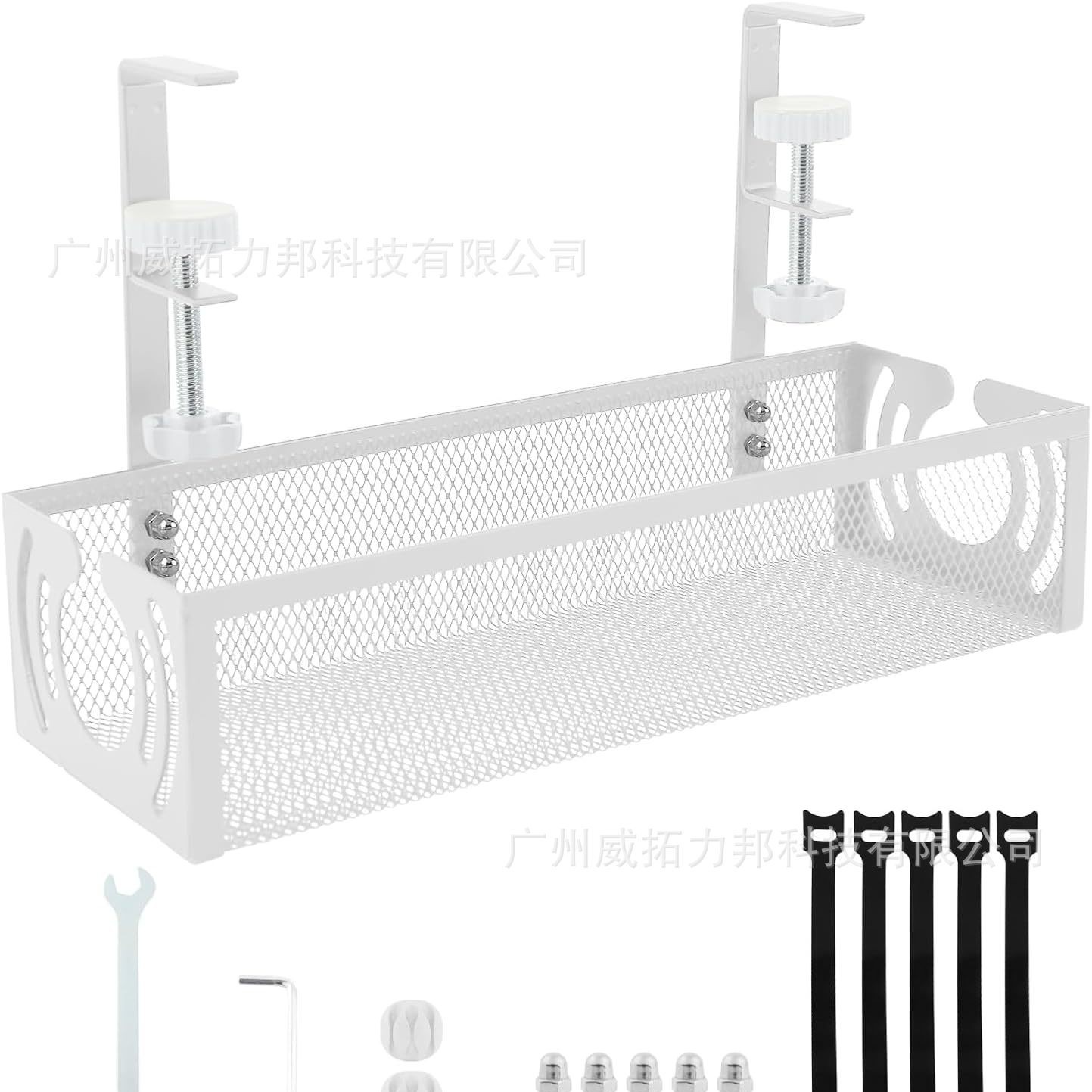 Amazon Venta caliente Red de hierro debajo de la Mesa organizador hogar ponche-libre cesta de almacenamiento estante de almacenamiento ajustable en stock al por mayor