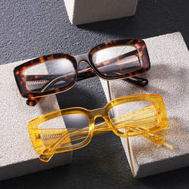 时尚欧美眼镜新款方形男女新款板材眼镜时尚复古平光镜跨境外贸