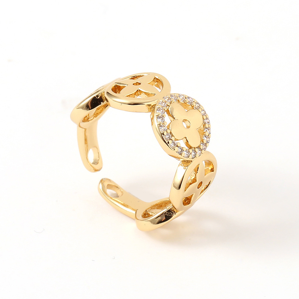 new womenu0027s copper plated real gold geometric open tail ring