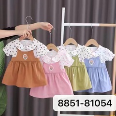 Summer Korean Baby and Toddler Girls' Printed Princess Cotton Short-Sleeve Dress Children's Skirt