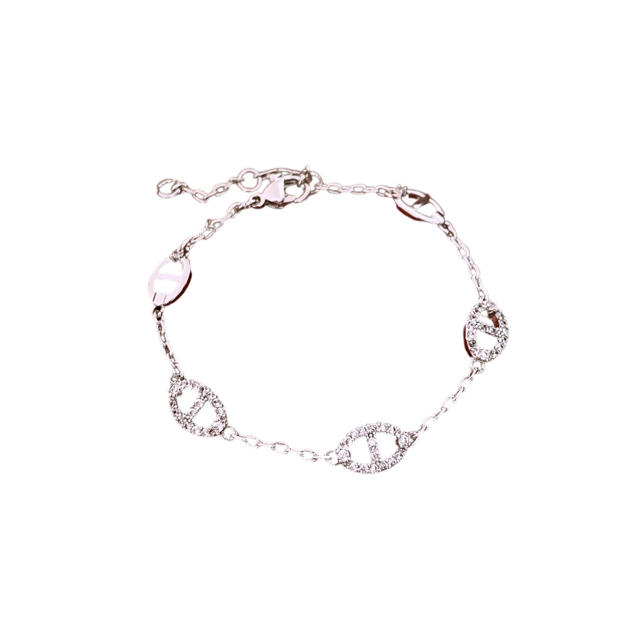 Pulsera de CD de nariz de cerdo de zircón ultra brillante delicada lujo ligero de alto nivel sensación de diseño de pulsera versátil sensación de nicho fábrica de joyas image 6
