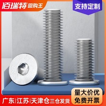304不锈钢扁平头螺钉CM大平头螺丝圆薄头低头内六角螺栓M2M3M4-M6