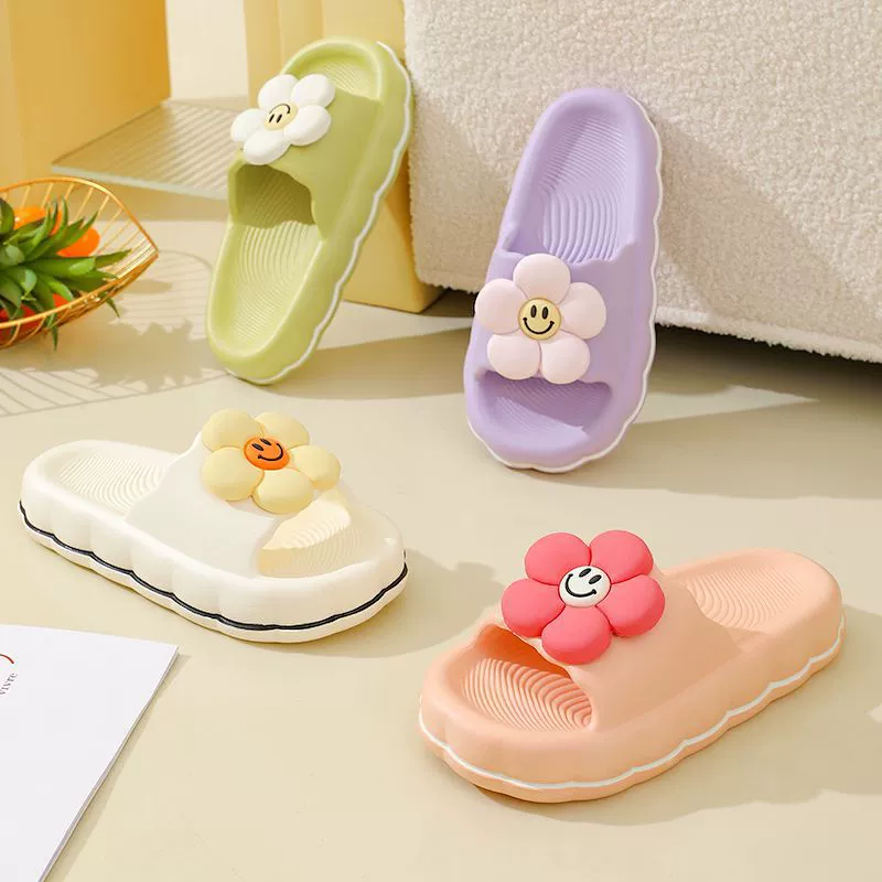 Цветы супер мягкие тапочки женская летнее девичье сердце домашний интерьер противоскользящие сетка красный мультфильм ветер прохладные тапочки носить снаружи