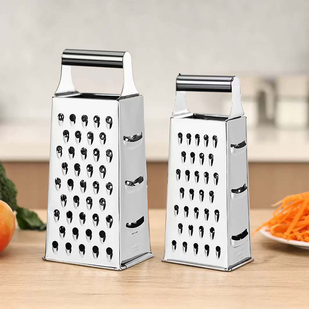 不锈钢四面刨丝器家用立式蔬菜刨刀切圆管柄奶酪芝士刨厨房小工具