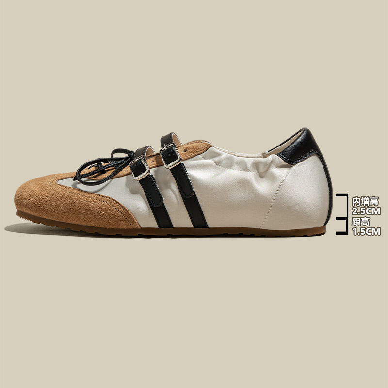 Mary Jane Training Shoes 2025 New Summer Soft-Soled Lightweight Breathable Ballet Flats Color-Blocking Sports Casual Shoes