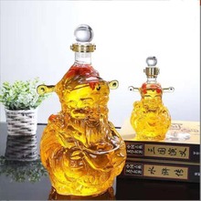 高硼硅玻璃财神爷酒瓶2斤5斤泡酒瓶加厚玻璃瓶创意空瓶密封白酒瓶