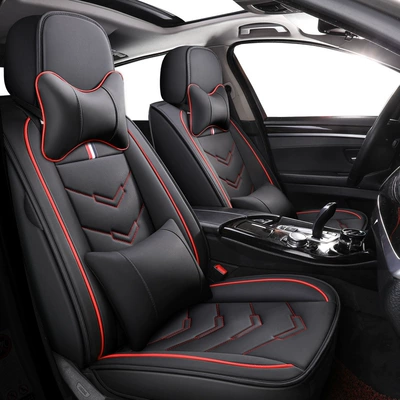 Seat Cushions, Full-Cover Seat Cushions, Nappa | Seat cushion, seat cover - black-and-red-deluxe-edition