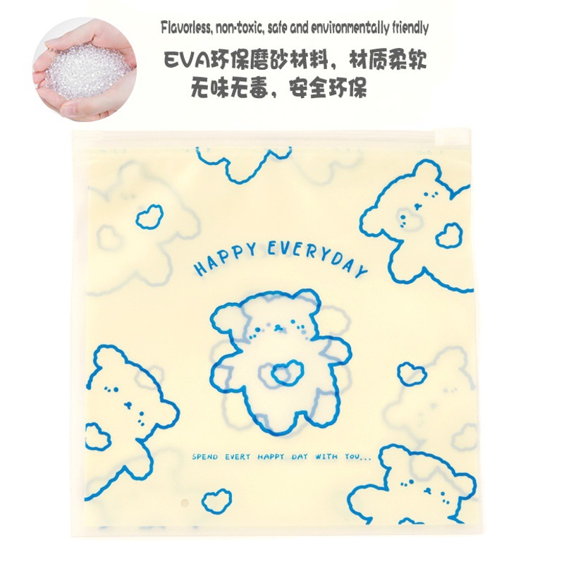 Corea del Sur ins lindo dibujos animados bolsa ziplock snack juguete horquilla joyería embalaje bolsa cremallera bolsa impreso logo