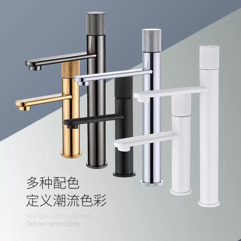 Grifo Mezclador para Lavabo de Cobre con Agua Fría y Caliente para Baño