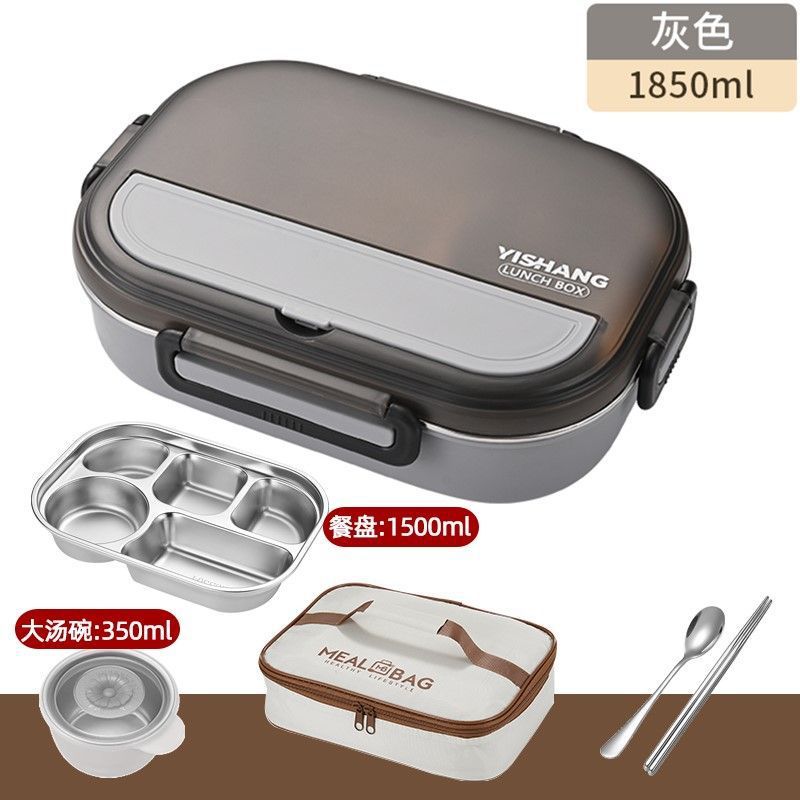 caja de almuerzo de acero inoxidable con cubierta aislamiento térmico para trabajadores de oficina adultos con microondas para estudiantes de gran capacidad de divisoria de comedor con caja de almuerzo