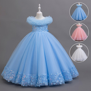 Cross-Border New Children's Banquet Costumes Children's Clothing Girls Princess Dress Evening Dress Tutu Skirt Long Dress