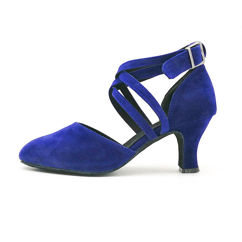 Zapatos de baile latino de las mujeres de adulto medio talón zapatos de baile de tacón alto zapatos de baile de cuero cuadrados de verano moderno zapatos de baile de fondo suave