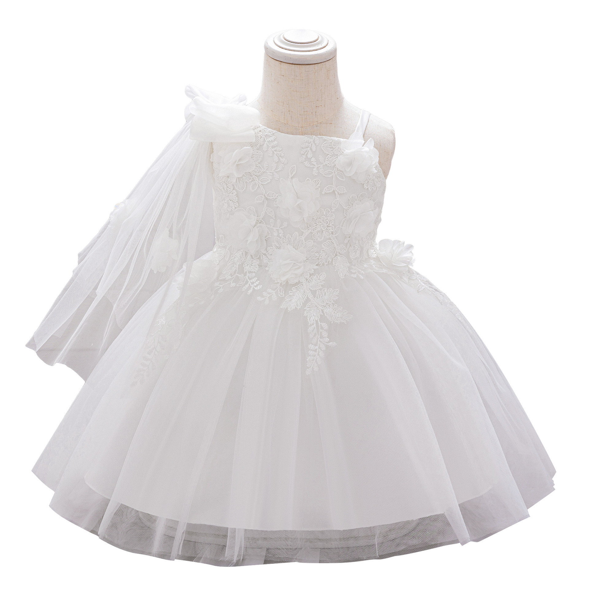 Shein niñas vestido de flor flor de cumpleaños vestido de novia vestido de princesa vestido de baño blanco bebé