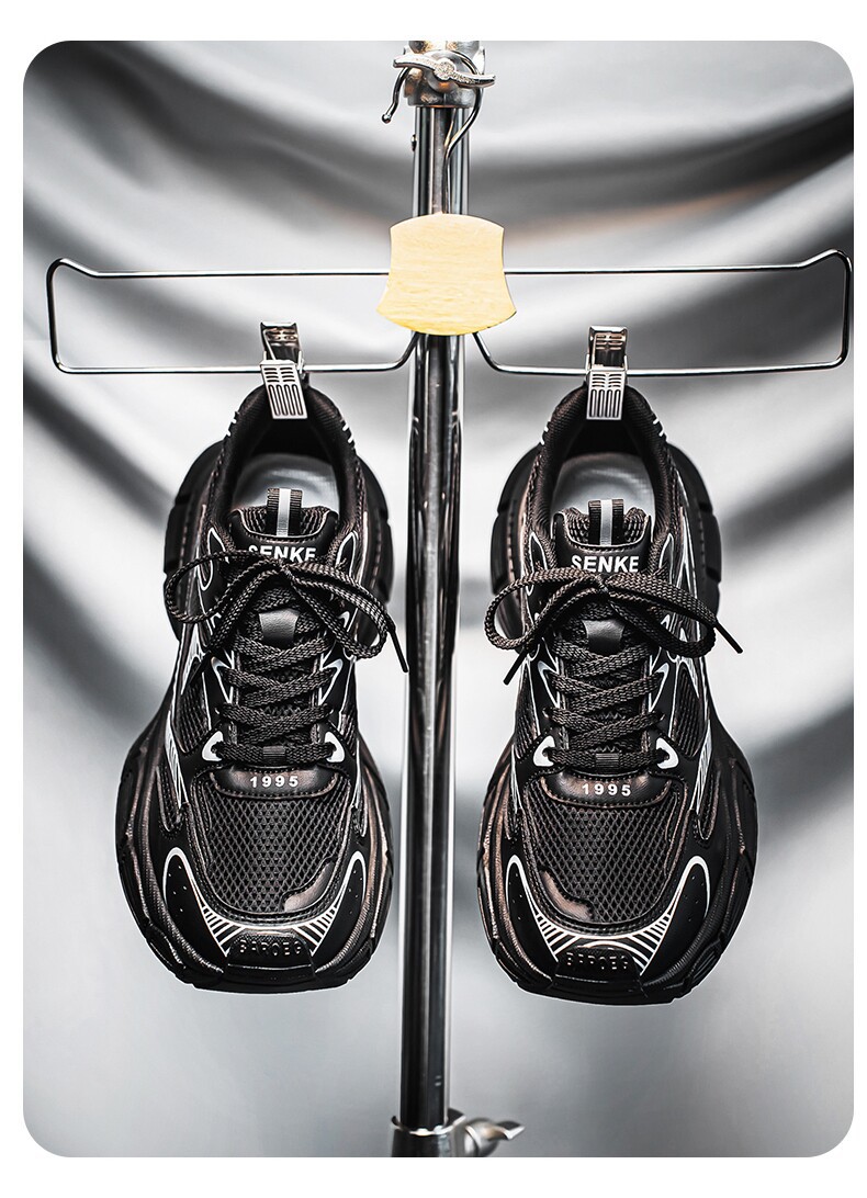 Men's Summer Breathable Trendy Versatile Youth Mesh Sneakers, Casual Running Thick-soled Height-increasing Dad Shoes_vogvips.com