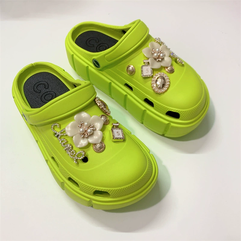 Perfume platform, beach footwear buckle, shoes, new collection, flowered
