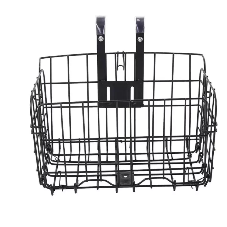 山地车折叠挂篮自行车车筐前后挂式加粗款侧挂车篮便携折叠车配件