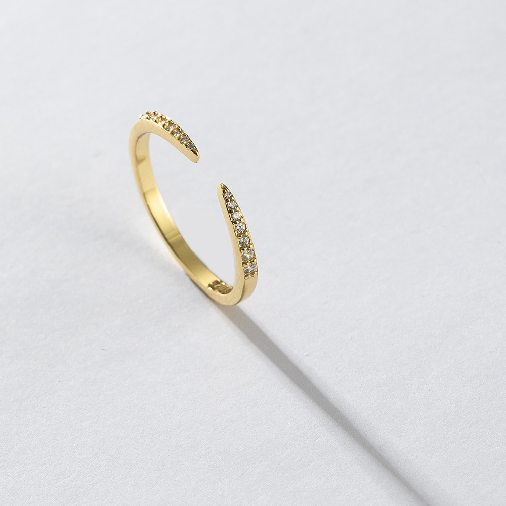 925 Sterling Silver Material 18K Gold Plated 925 Sterling Silver Geometric Open Rings