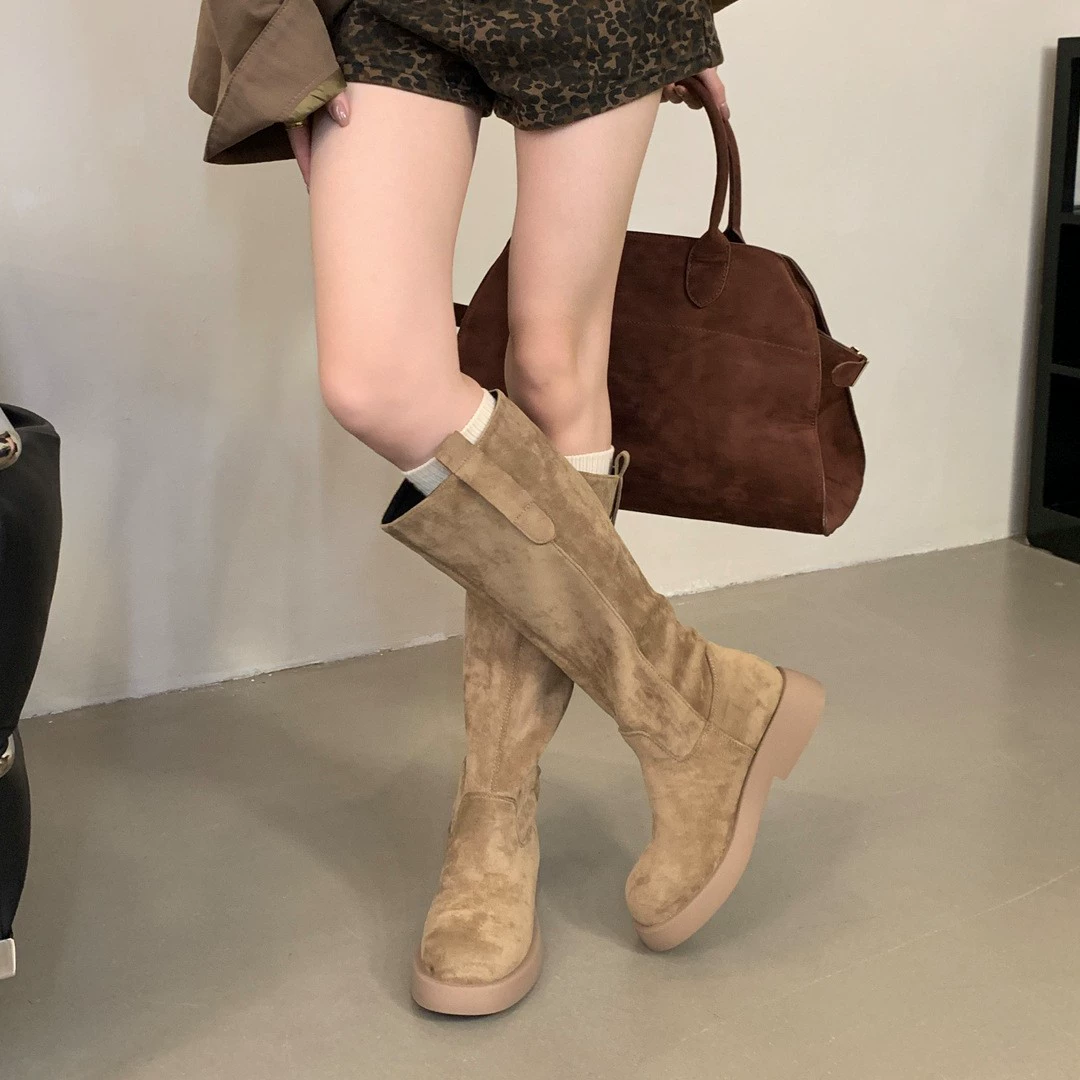 Малышка Мэри Джейн толстый сапоги с высокой головой с толстым каблуком до колен сапоги женские новые осенние и зимние сапоги рыцаря