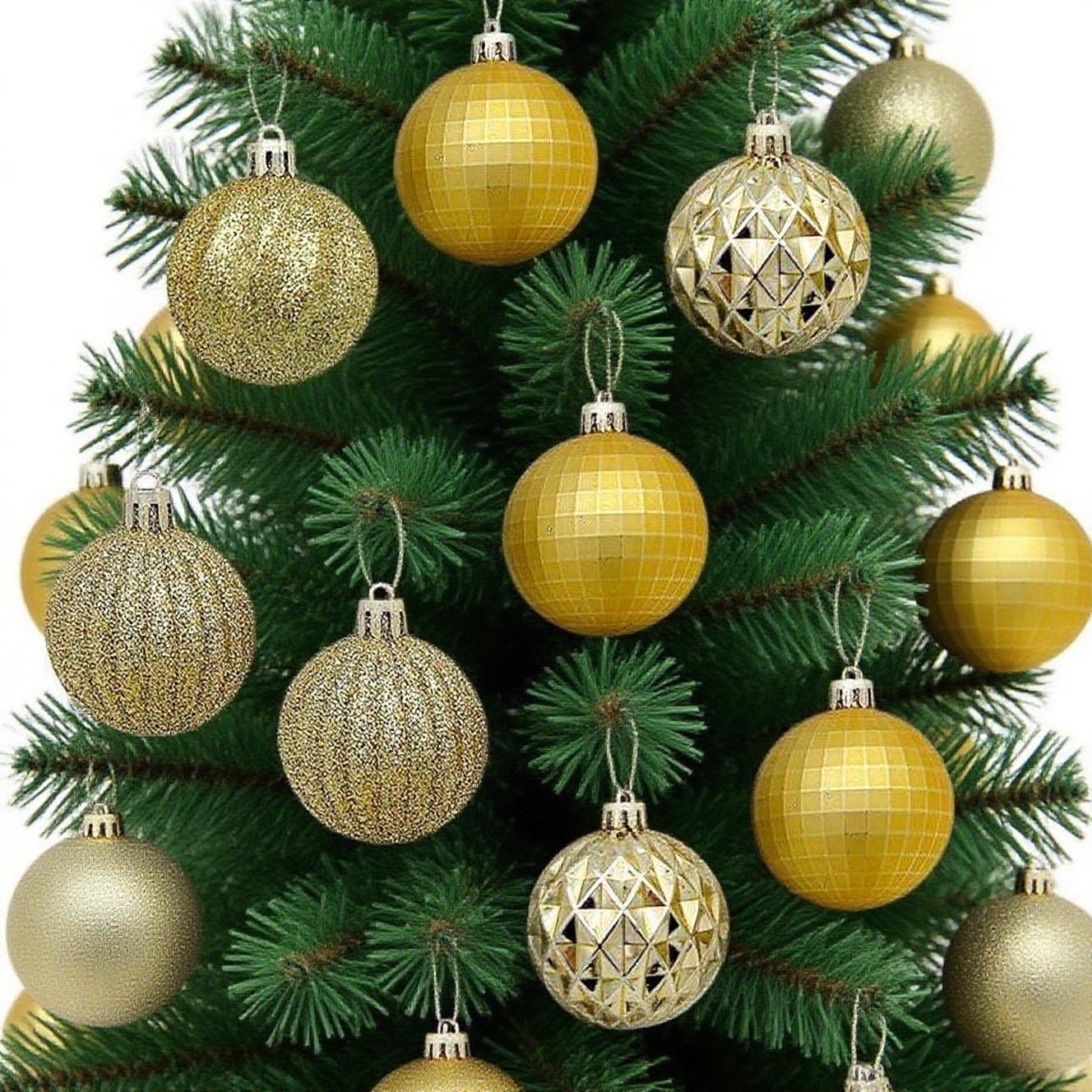 Navidad transfronteriza nueva bola de polvo brillante 5CM 24 colgantes de árbol de Navidad atmósfera festiva bola de decoración