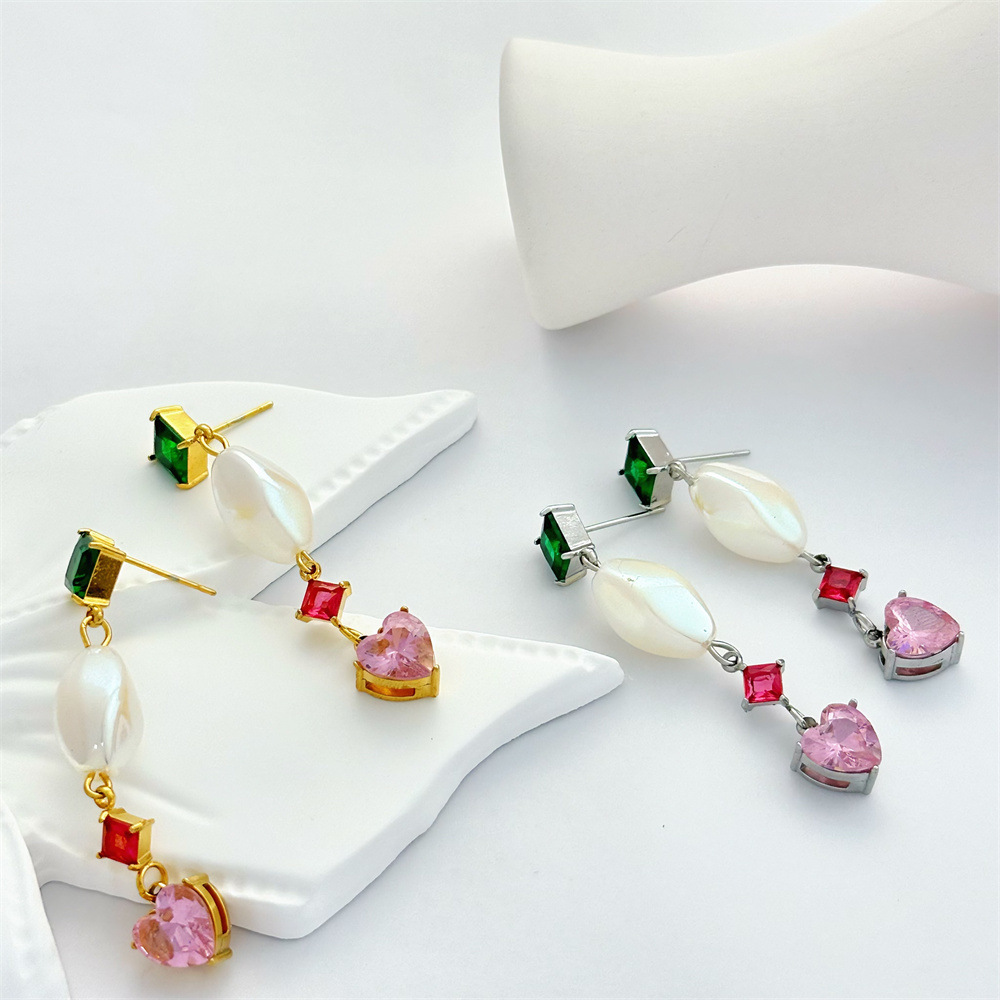 1 Pair Geometric Retro 304 Stainless Steel Drop Earrings display picture 1