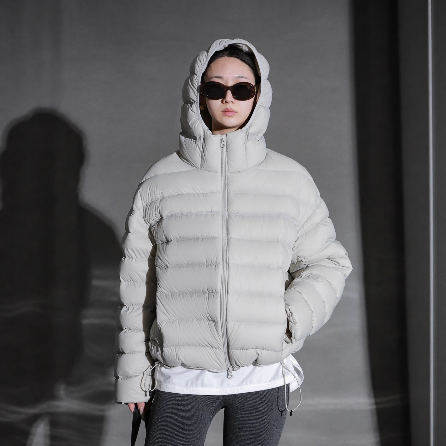 White Duck down Multi-Color Rib down Jacket 2025 Winter New Style Super Nice Hooded Light and Warm Short Jacket for Women
