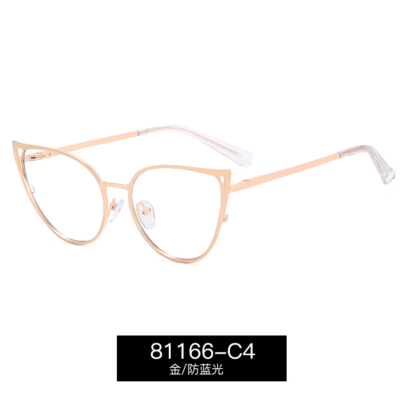 81166 tendencia de la moda gafas marco metal casual gafas marco miopía gafas ojo de gato de las mujeres gafas de luz anti-azul