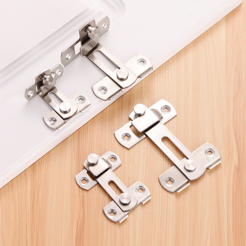 Stainless steel door latch 90-degree sliding door lock bolt for room doors, sliding door latch, door bolt, toilet/bathroom lock