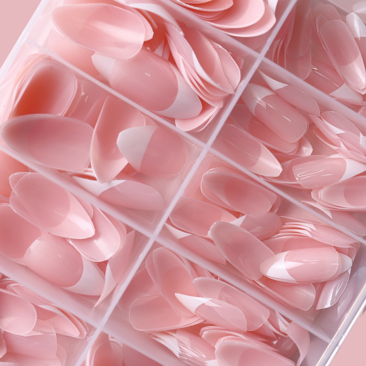 Usar uñas de alta calidad, rosa nude de verano, uñas postizas francesas blancas, 120 piezas, uñas