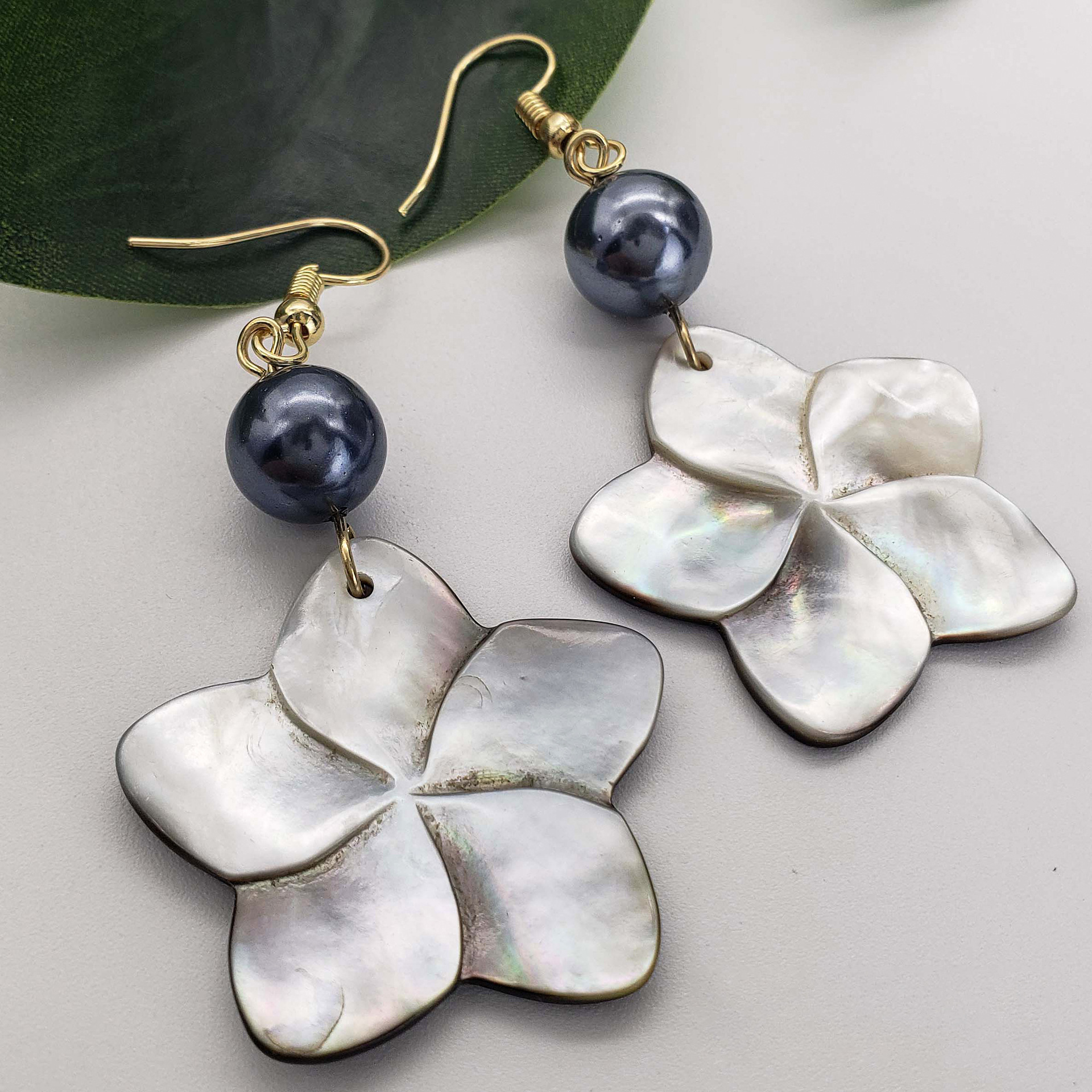Fashion Flower Shell Plating Womenu0027S Drop Earrings 1 Pair