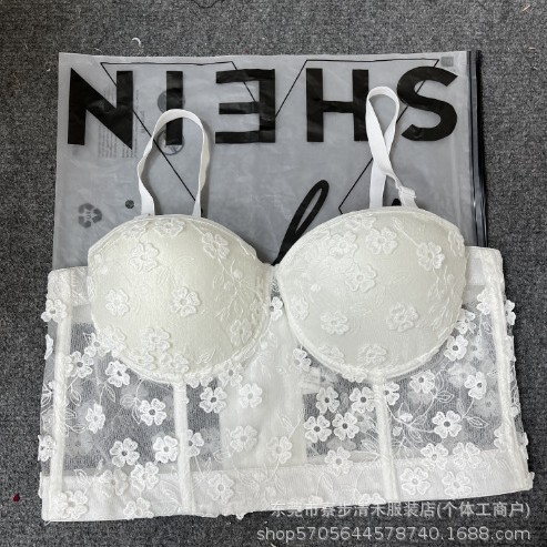 SHEINins gradient sequins heavy work fish bone tube top summer European and American outer wear hot girl nightclub street wrap breast
