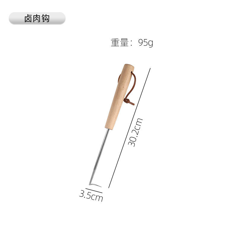 太いステンレスのフックを入れて肉の先をすくって、長い柄のハロゲンの肉のフックの豚肉のフックを防ぎます。|undefined