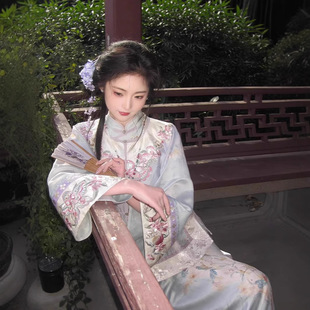 A Song of Purple Kite Original Hanfu Women's Republic of China Style Printed Cheongsam Pair Embroidered Turtleneck Shirt Elegant National Style suit