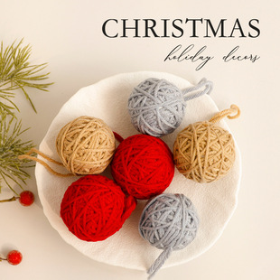 Cross-border Hot Sale Christmas Wool Wool Winding Ball diy Christmas Scene Arrangement Christmas Tree Decoration Hanging Ball Pendant