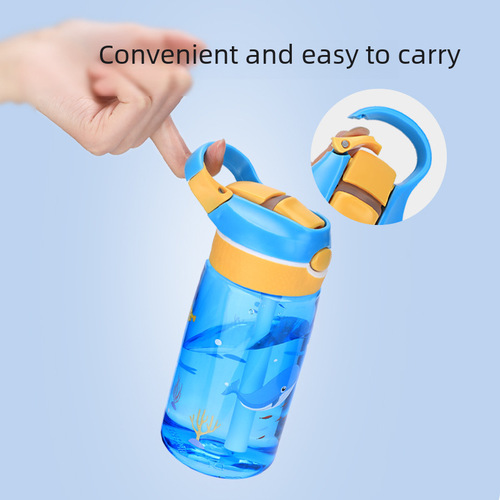 Preschool children's tritan plastic water cup for school students, cartoon summer portable duckbill straw cup