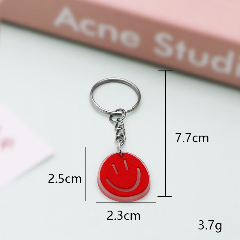 Japonés lindo pequeño llavero campana ins chica corazón Arco Iris color clave anillo bolsa clave colgante al por mayor