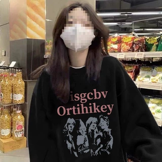 美式复古炸街卫衣女春秋加绒宽松ins国潮牌oversize情侣长袖上衣