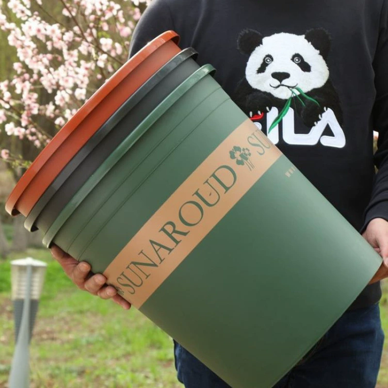 Очень большой цветочный горшок, утолщенный горшок на галлон, очень большой горшок на галлон для посадки деревьев, зеленое растение в горшке, роза, большой напольный цветочный горшок для фруктовых деревьев