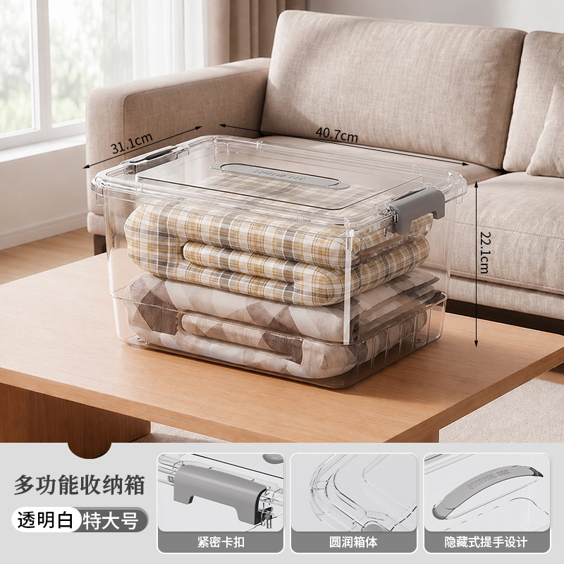 업그레이드 모델 - 투명 화이트 - 특대형 (31.1*40.7*22.1cm) [투명 시야 + 강력한 내하중]