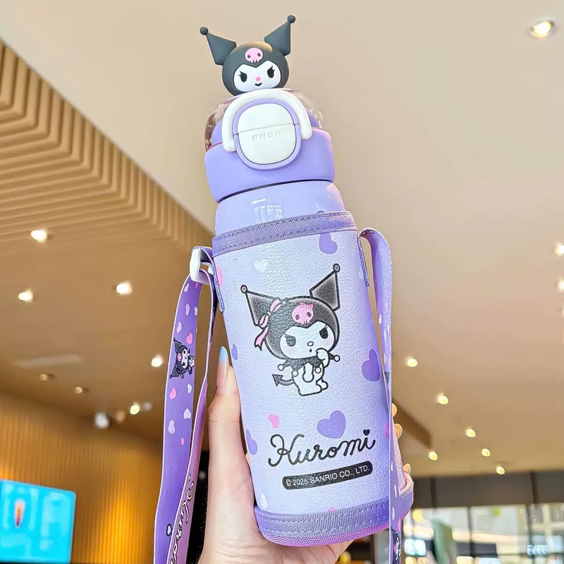 サンリオ 子供用魔法瓶カップ 小学生通学専用 ガールズカップ 2025年新作 ポータブル ダブルストローカップ|undefined