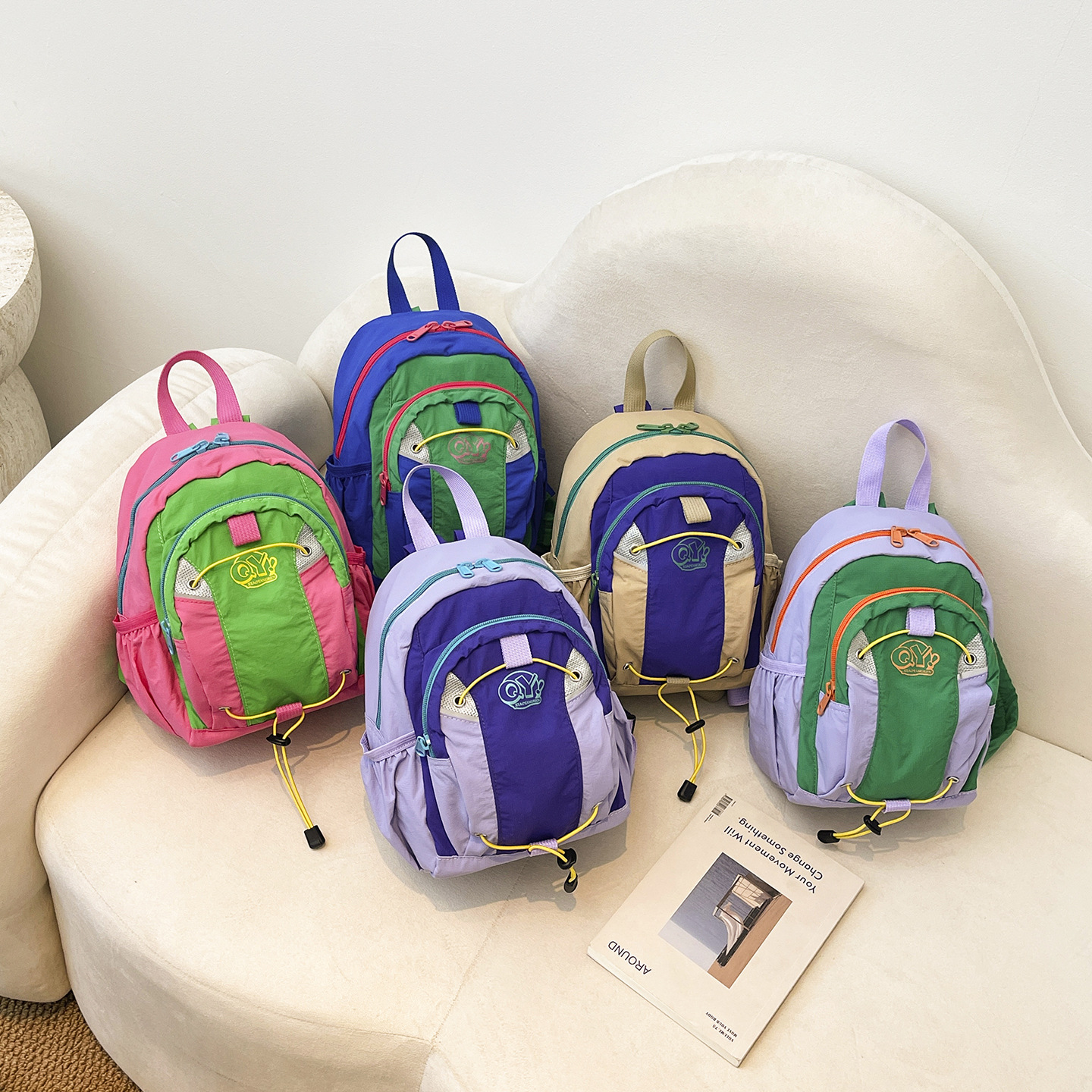 Mochila ligera para viajes al aire libre, mochila de moda coreana, mochila de damas, bolsas de viajes de dopamina de color