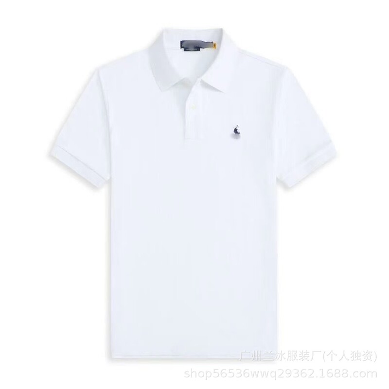 Foreign Trade Original Rl Paul Women's T-Shirt Embroidered Pony Logo Men's Pure Cotton Short-Sleeved Polo Shirt Summer Casual Lapel